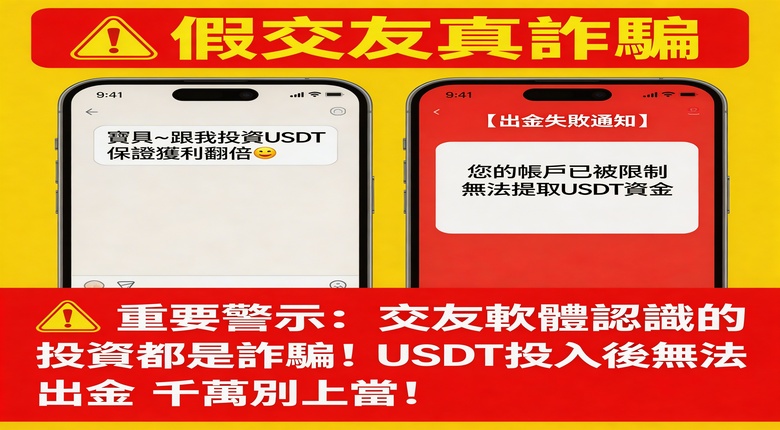 假交友真詐騙！USDT被騙無法出金，被騙了怎麼辦？