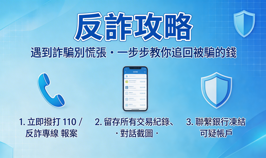 反詐攻略：遇到詐騙別慌張，一條條教你追回被騙的錢