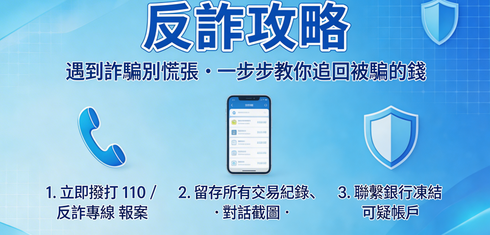 反詐攻略：遇到詐騙別慌張，一條條教你追回被騙的錢