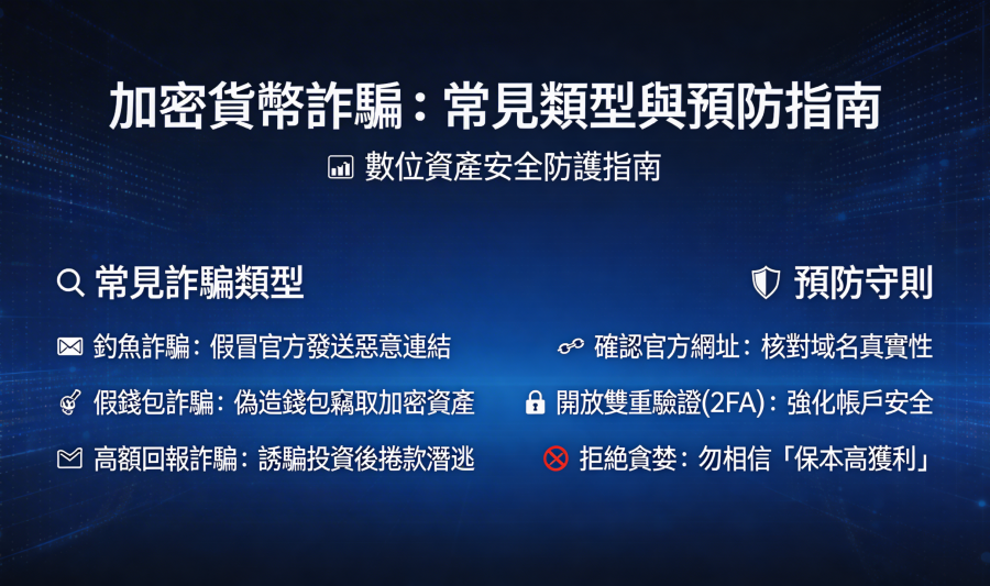 加密貨幣詐騙：常見類型與預防指南
