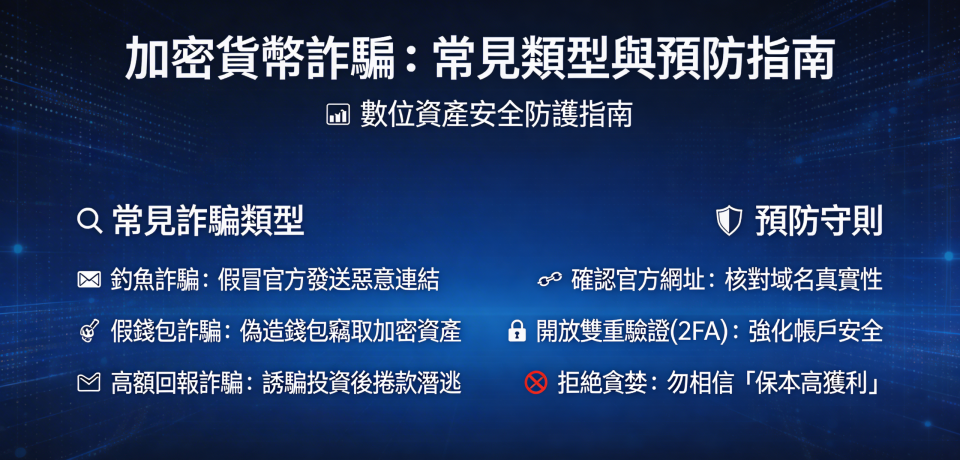 加密貨幣詐騙：常見類型與預防指南