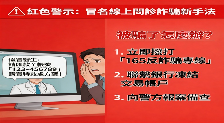 冒名線上問診詐騙新手法，被騙了怎麼辦？